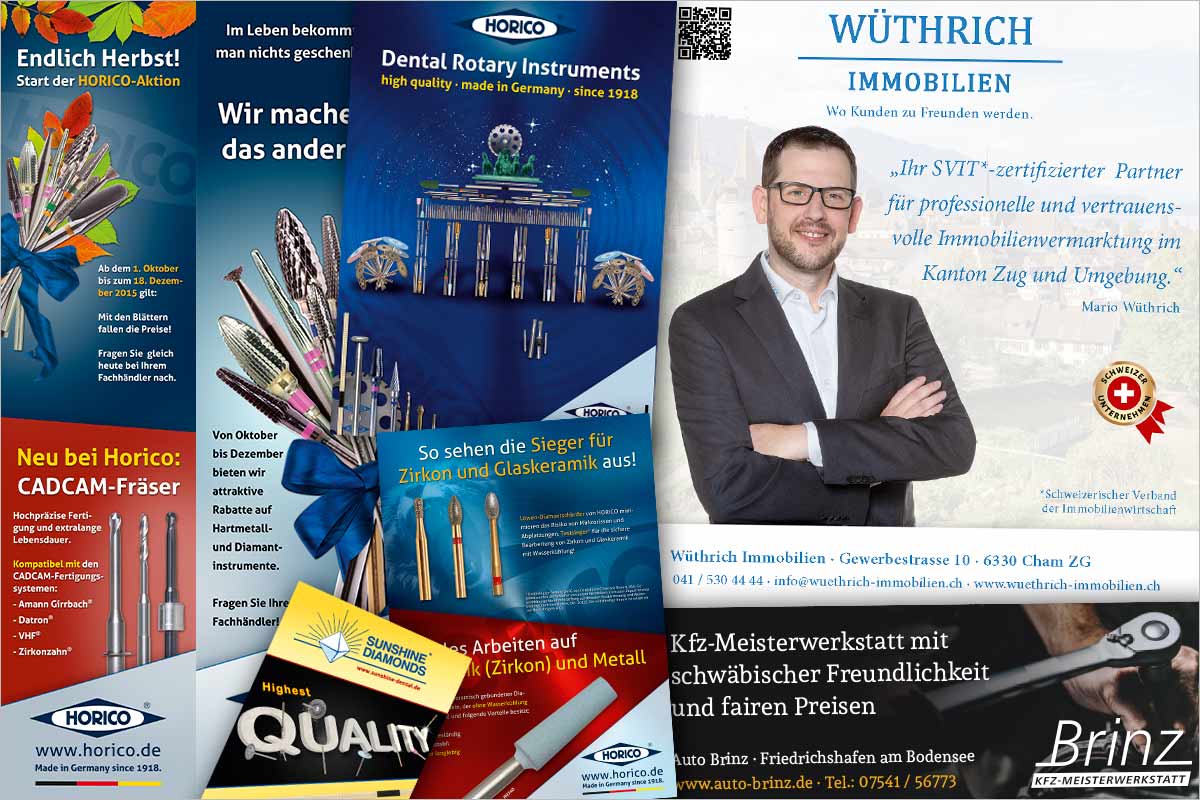 Print-Anzeigen + Werbeanzeigen der Werbeagentur  am Bodensee