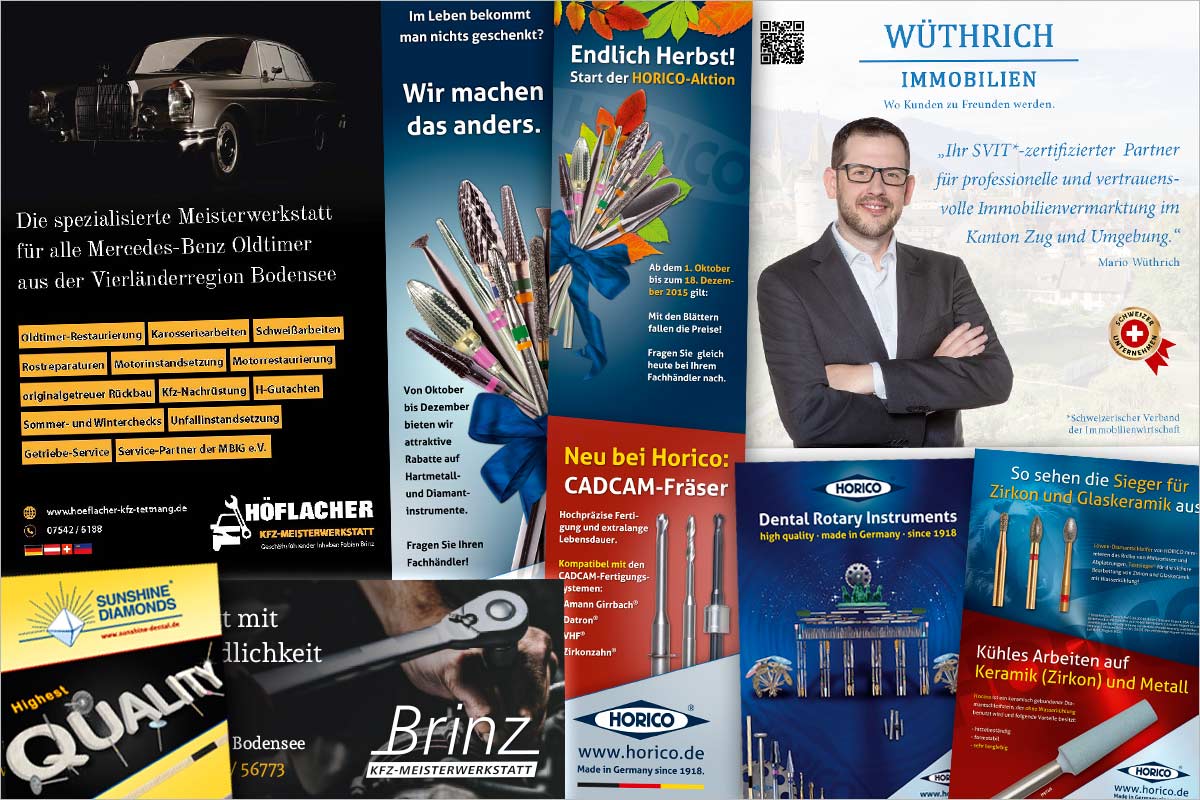 Print-Anzeigen + Werbeanzeigen der Werbeagentur  am Bodensee