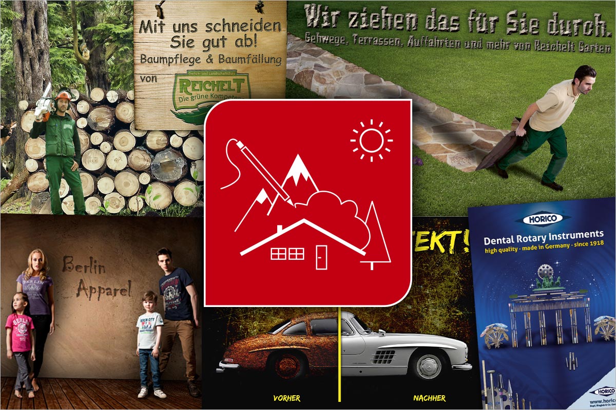 Bildcollage von Referenzen im Grafikdesign (Bildcollagen) - Werbeagentur  am Bodensee